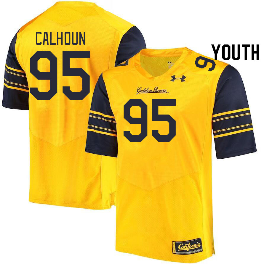 Youth #95 Akili Calhoun California Golden Bears College Football Jerseys Stitched Sale-Gold - Click Image to Close